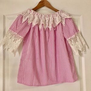 Pink stripes blouse